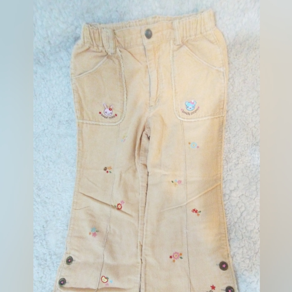 Mezzo Piano Embroidered Forest Theme Corduroy Jeans, 120cm